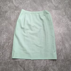 Vintage Color Craft pastel green highwaisted wool blend A line skirt